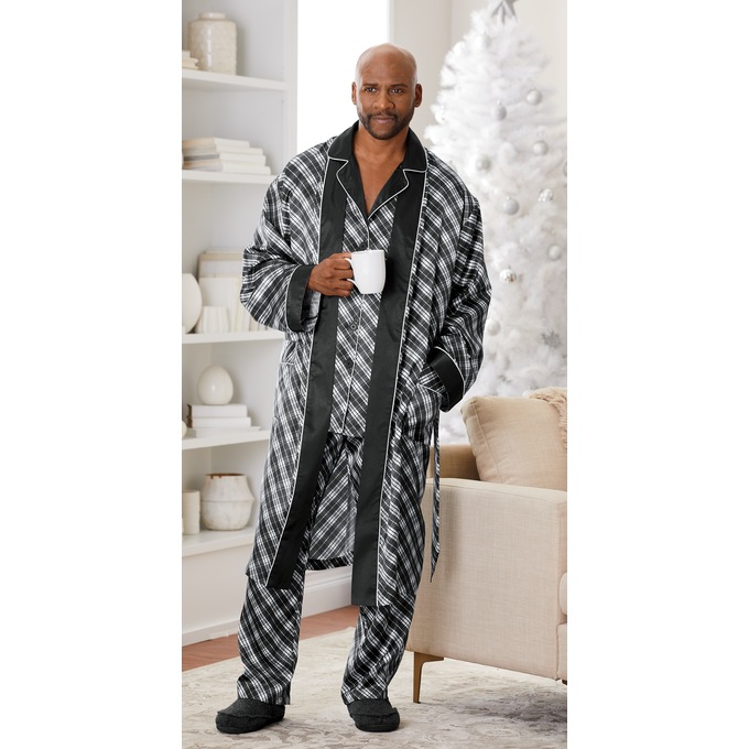 Buy Both Black White Pajamas Robe by Steve Harvey and Save, , large