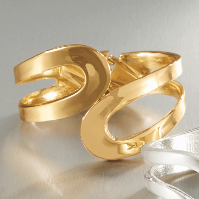 Swirl Hinged Bangle, , large