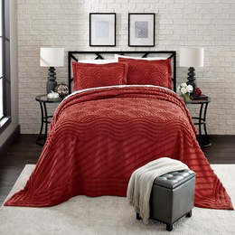 Deco Chenille Bedspread and Sham, , large