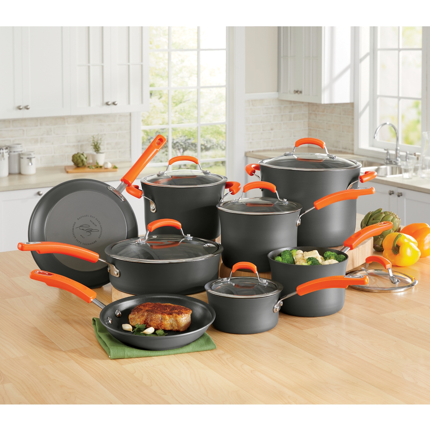 Dishwasher-Safe Hard-Anodized Nonstick Cookware Set by Rachael Ray