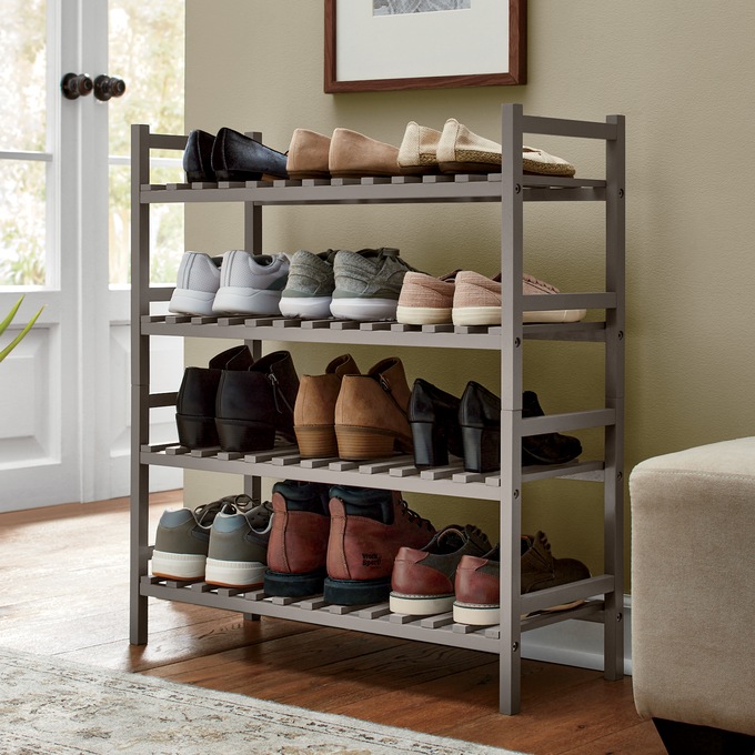 2-Piece Stackable Shoe Rack, , large