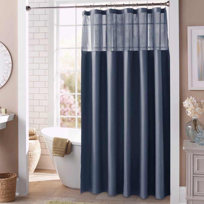 Kingfield Snap-Off Shower Curtain, , large