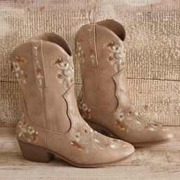 Amanda D&amp;&#35;39;Laurie Golden Embroidered Bootie, , large