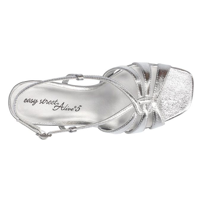 Easy Street Metallic Valorie Sandal, Silver Crinkled, large