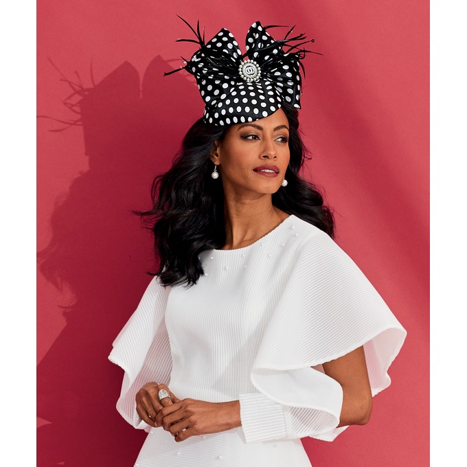 Whittall & Shon Rubina Polka Dot Fascinator, , large