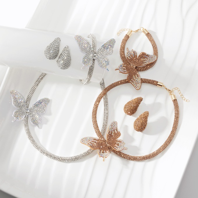Butterfly Pav&eacute; Crystal Necklace, Bracelet & Earring Set, , large