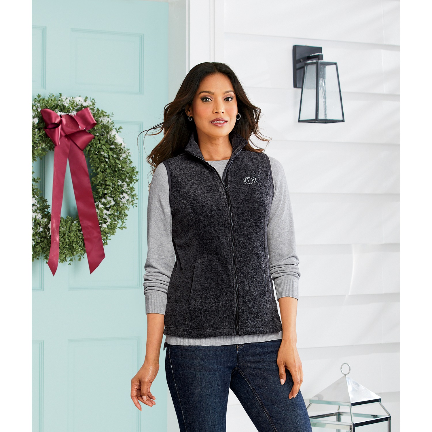 Personalized Women's Fleece Vest Midnight Velvet