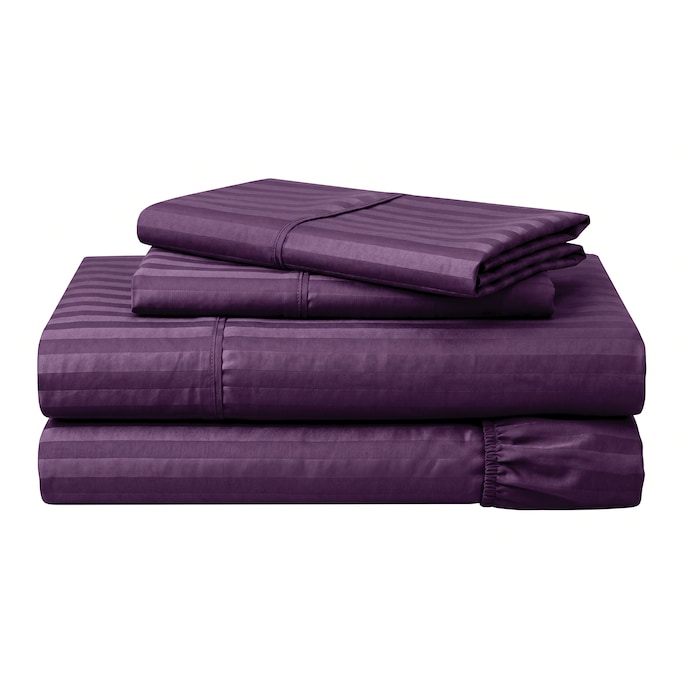 400-Thread Count Egyptian Cotton Sateen Stripe Sheet Set, , large