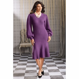 Casey Women&#39;s Sweater Dress with Ballooh Sleeves, , large
