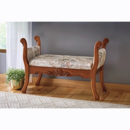 Armed Floral Bench, , large