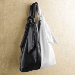 Black &amp; White Satchel, , large