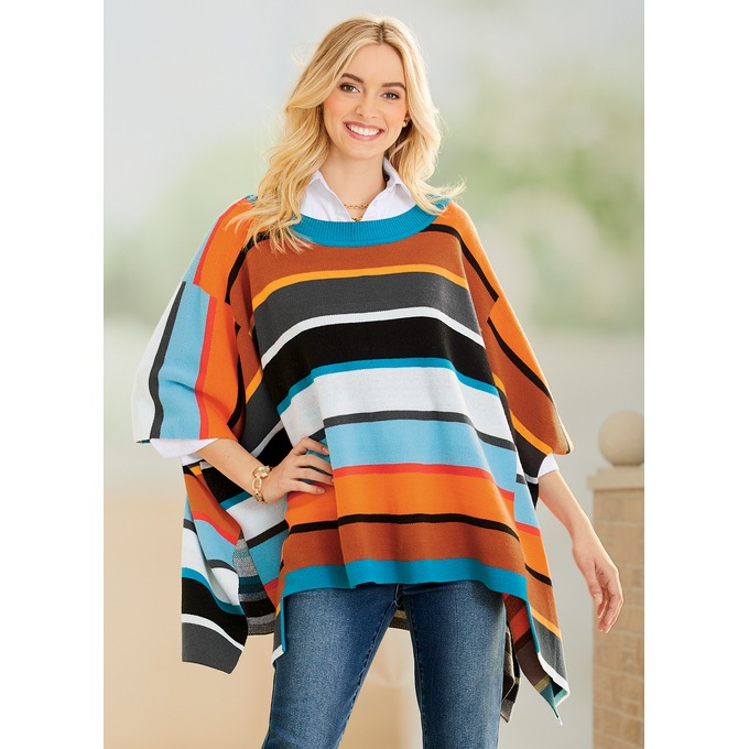 Fall in Central Park Sweater Poncho, , large