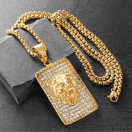 Majesty Men&#39;s Lion Head Tag Pendant, , large