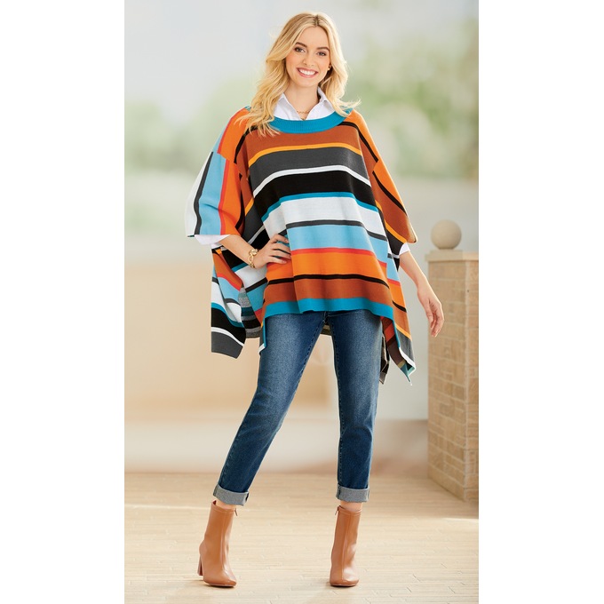Fall in Central Park Sweater Poncho, , large