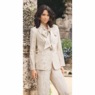 Lace Tuxedo 3-Piece Pant Suit with Satin Collar and Wide-Leg Pants, , large
