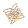 Diamond Cluster Open Crisscross Ring, , large