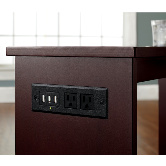 Powered Side Table with Cupholders, , large