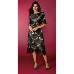 Malisa All-Over Lace A-Line Dress, , large