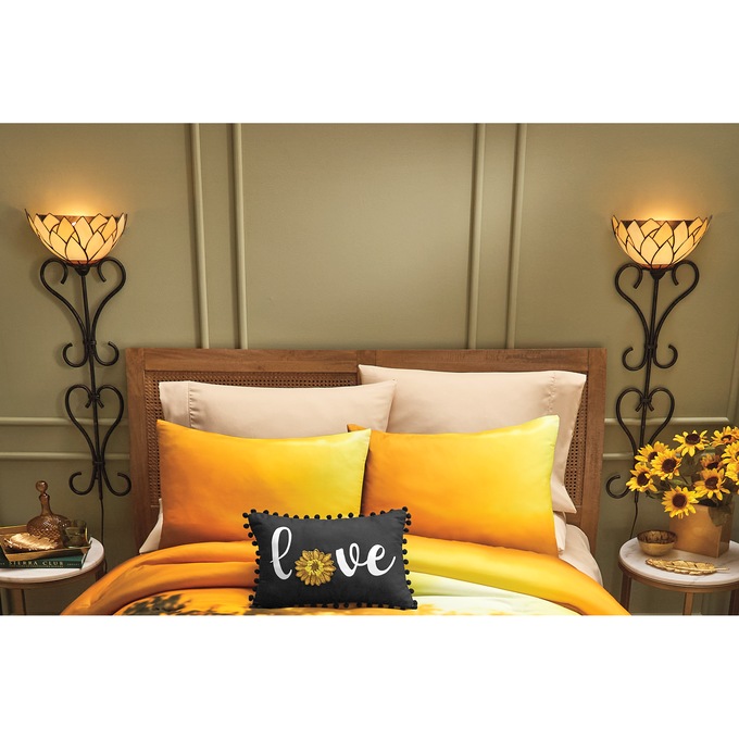 Stained Glass Sunflower-Shaded Wallchiere, , large