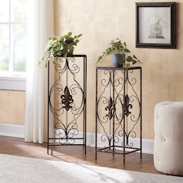 Set of 2 Fleurs-de-Lis Plant Stands, , large