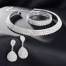 Silvertone Crystal Jewelry Set, Clear Silvertone, large