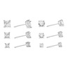 6-Pair Cubic Zirconia Post Earring Set, , large