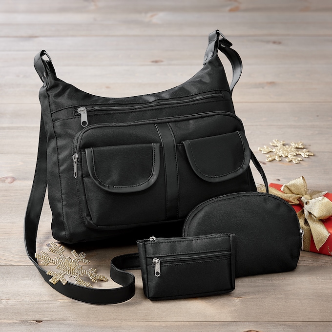 3-Piece Multi-Pocket Satchel Set, , large