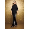Leopard Rhinestone Trim Sweater-Knit Women's Pant Set, , large