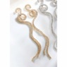 Shoulder-Length Crystal Swirl Earrings, , large