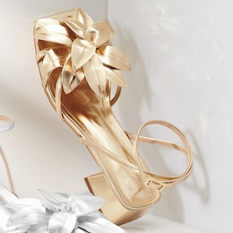 Strappy 3-D Floral Sandal, , large