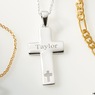 Personalized Name Cutout Cross Pendant, , large