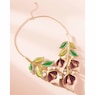 Multicolor Crystal &amp; Faux-Pearl Enamel Floral Necklace, , large