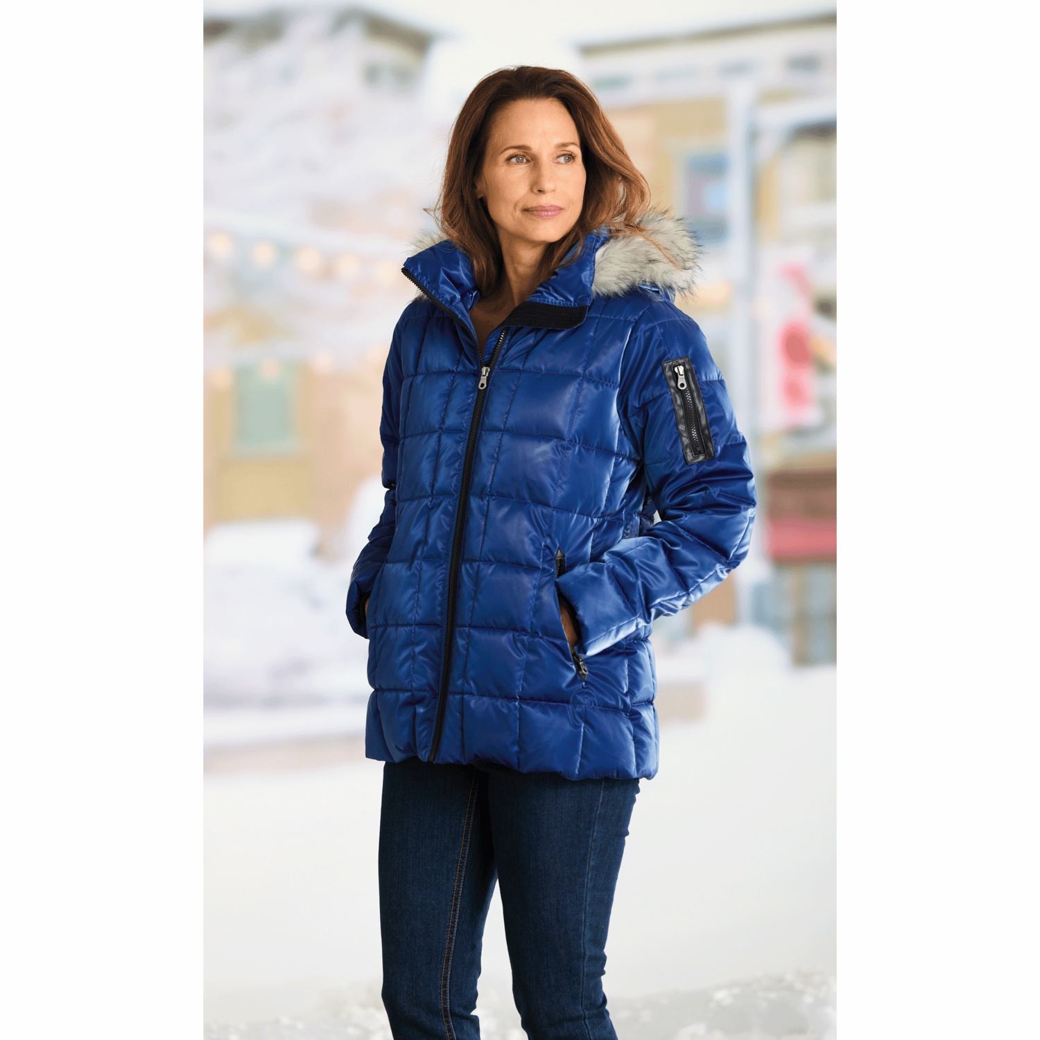 Ameri　VELVET DOWN JACKET AMARI PUFFER JACKET in BLACK | The UPSIDE