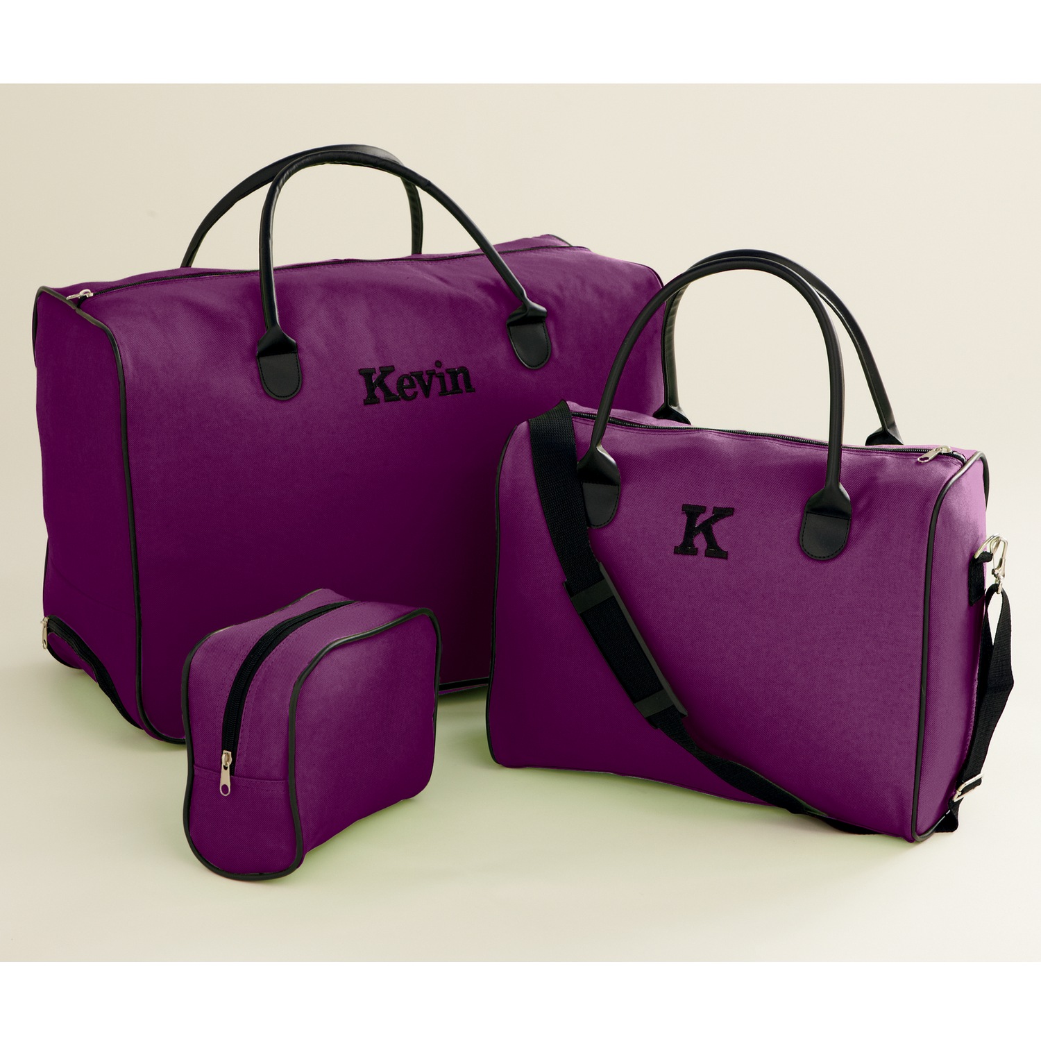 3Piece Personalized Luggage Set Midnight Velvet