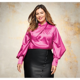 Poppy Satin Blouse, , large