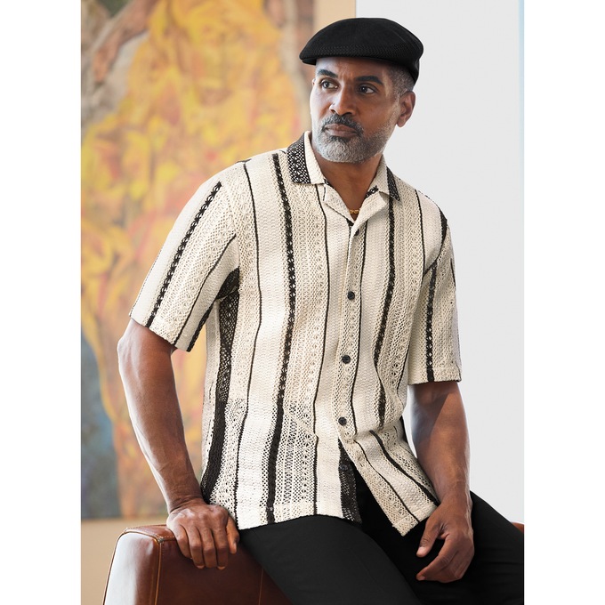 Stacy Adams Lacy Knit Shirt, , large
