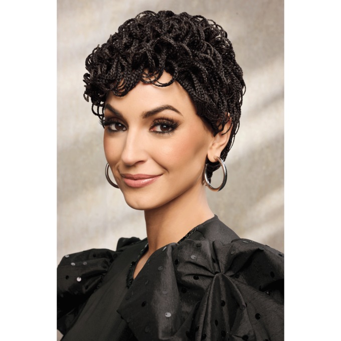 Royalty Braided Wig, Brown, large