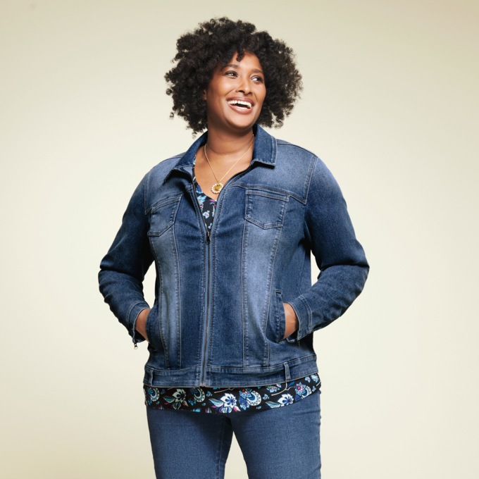 Denim Stretch Jacket, , large