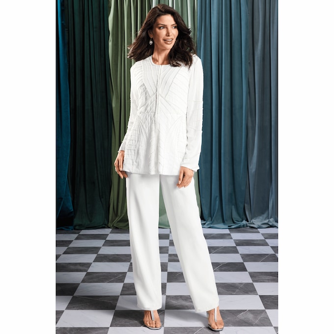 Pearlah Embellished Pant Set, , large