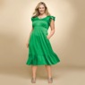 Ruffle-Sleeve Flowy Midi Dress, , large