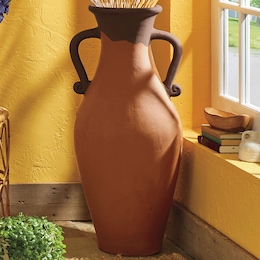 Terra Cotta Tuscan Floor Vase, , large