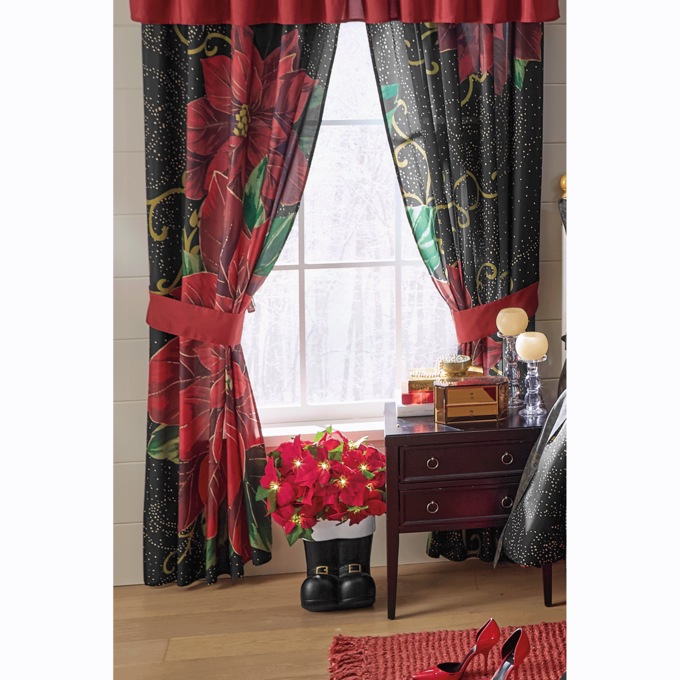 Gilded Poinsettia Panel Pair, , large