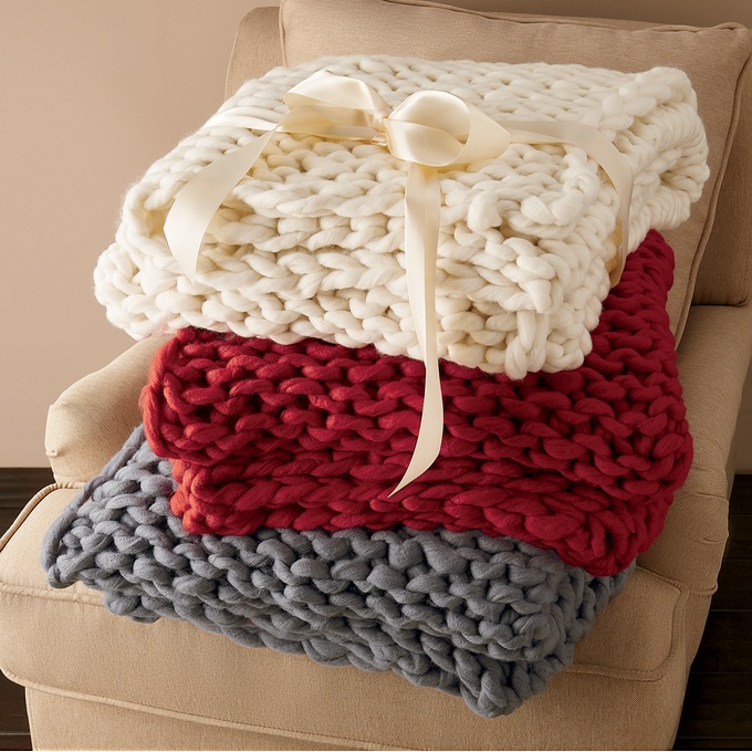 Chunky Knit Throw Midnight Velvet