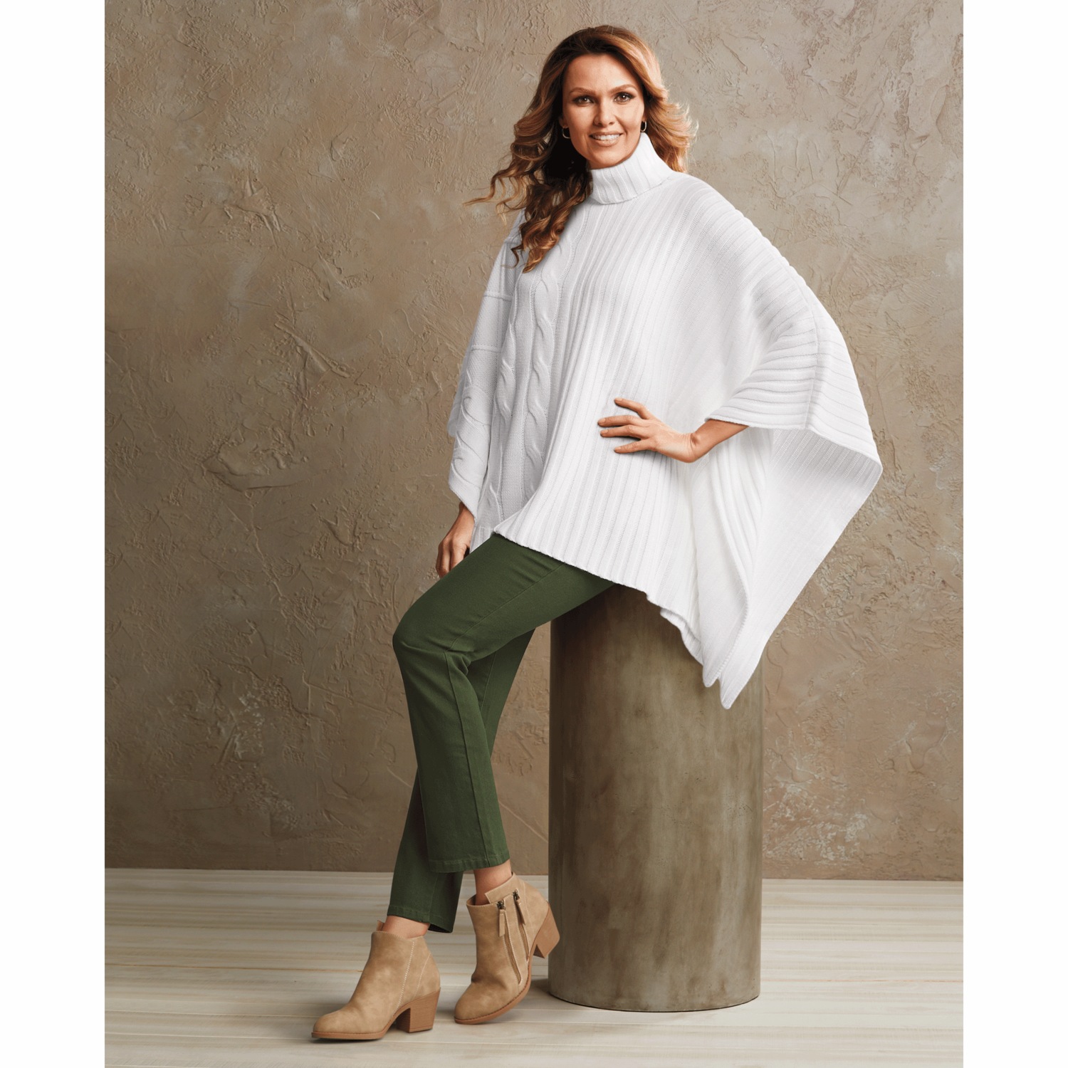 Jene Cable Poncho | Midnight Velvet