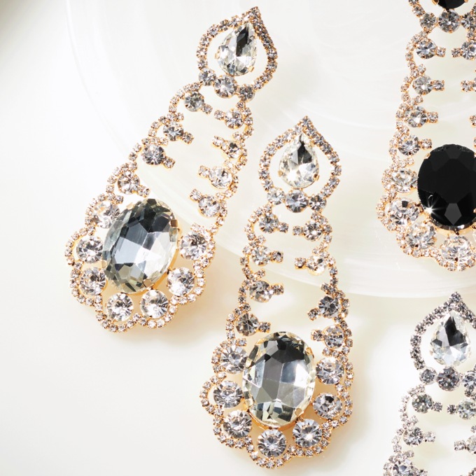 Crystal Frame Suspending Drop Earrings, , large