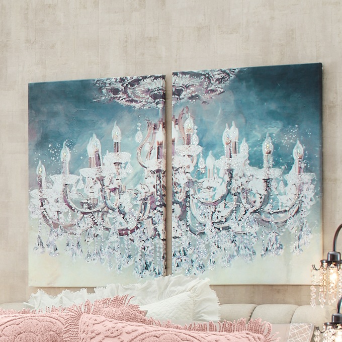 2-Piece Romance Gem Chandelier Wall Art Set, , large