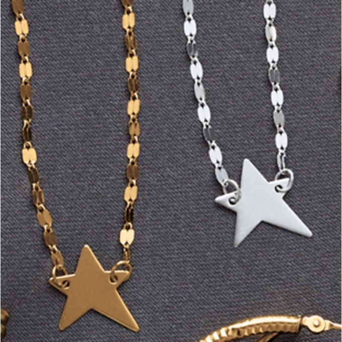 10K Gold Star Necklace, , large