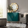 Set Of 2 Golden Faceted Vases, , large