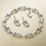 Stirrup Link Necklace and Earring Set, , large