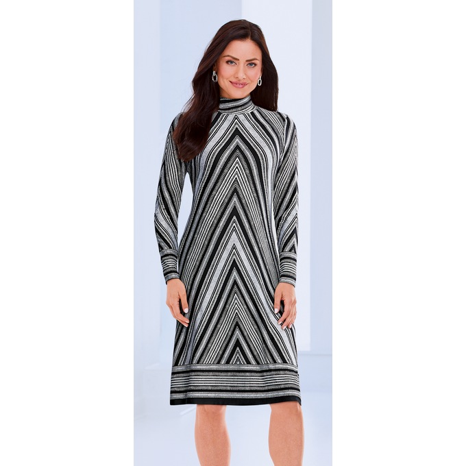 Stripey A-Line Dress, , large